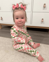 Pink Rose Bow Clips